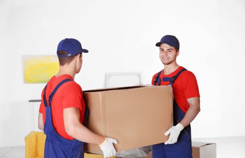 Packed boxes and furniture arranged efficiently inside a Canonbury storage unit