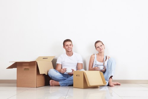 Safe unloading and placement of boxes in a Canonbury property