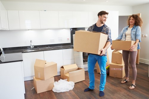 Well-managed self storage environment with neatly arranged belongings